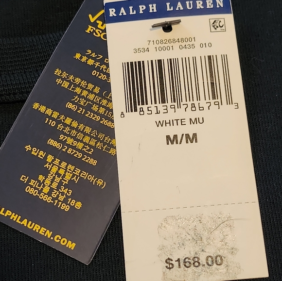 SOLD! Men’s POLO RALPH LAUREN  Crewneck Colorblock Navy Red White Sweatshirt Med - Picture 4 of 8